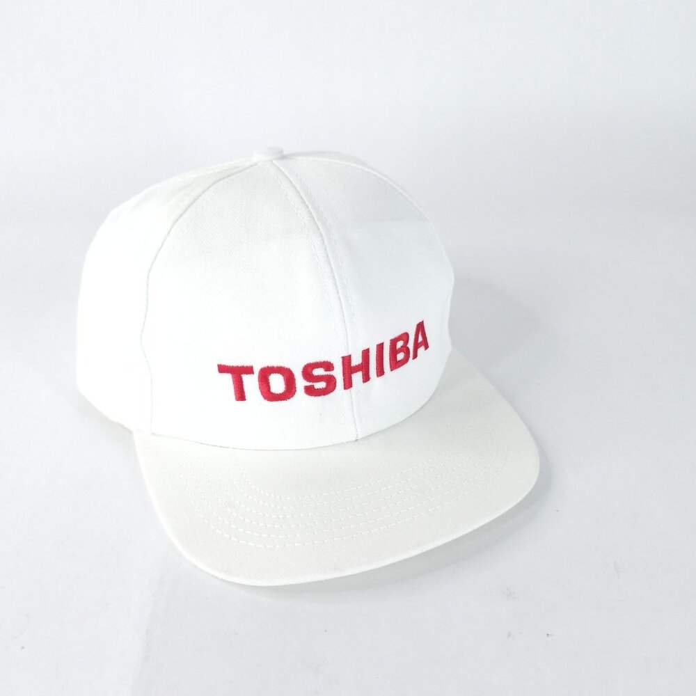 Toshiba Hat Cap Snap Back White Embroidered Promo Advertising Mens Made USA PC